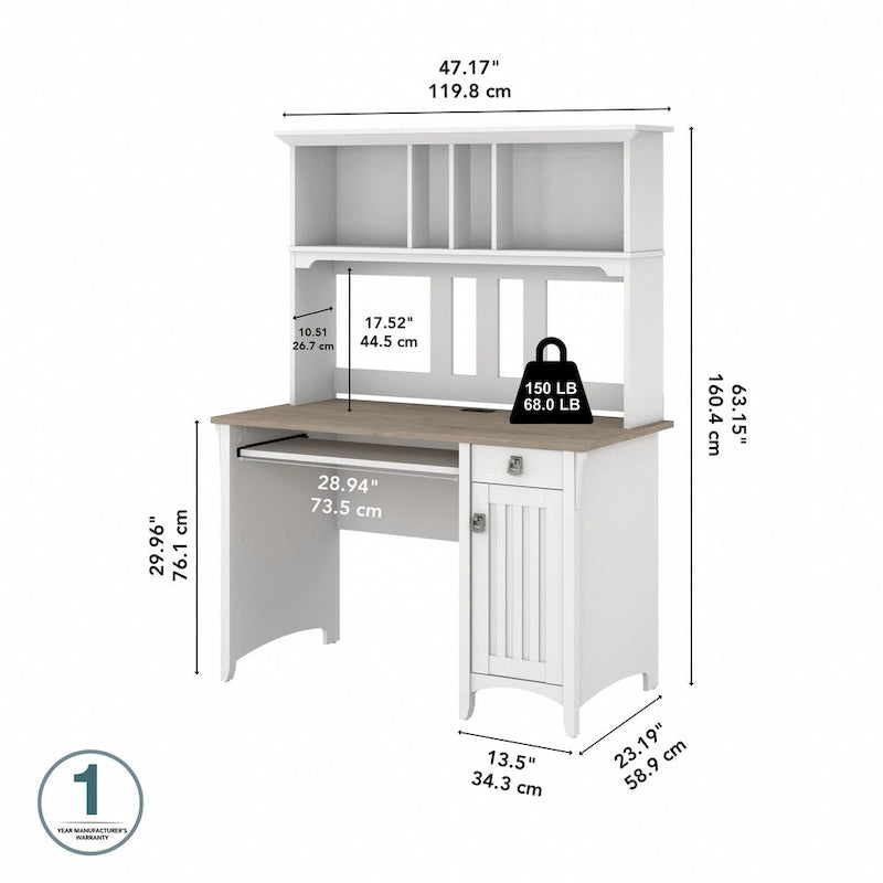 Bush Furniture Salinas Small Computer Desk with Storage Hutch