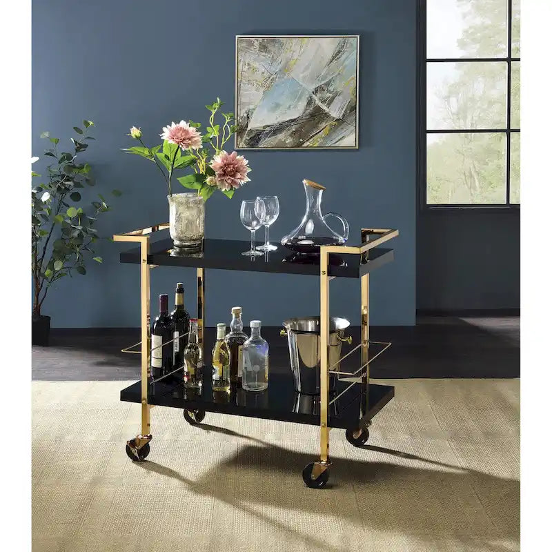 Alios Serving Cart with Gold Frame