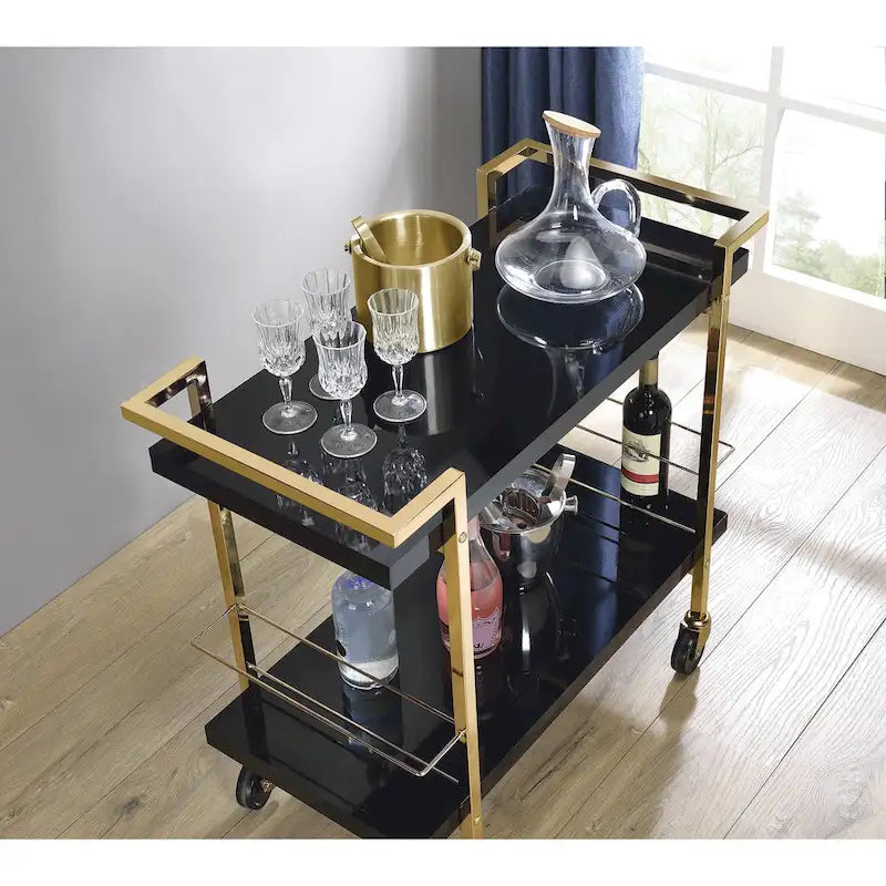Alios Serving Cart with Gold Frame