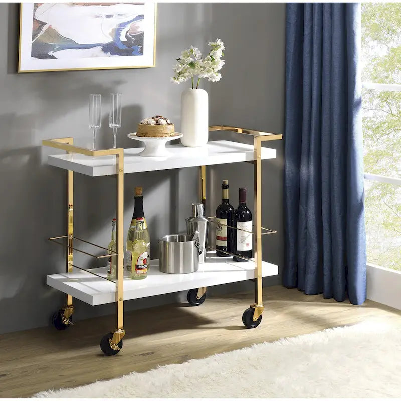 Alios Serving Cart with Gold Frame