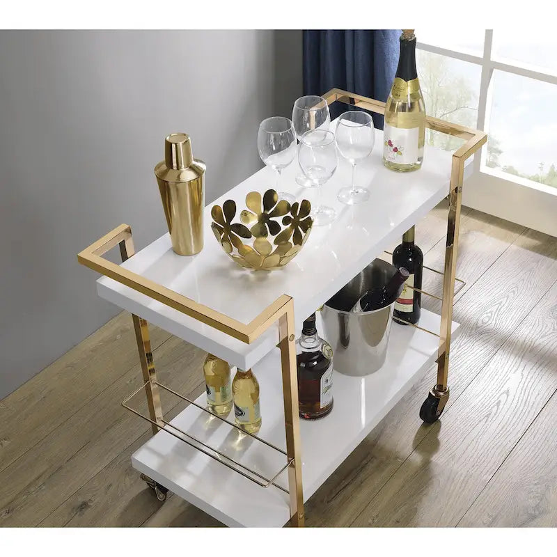 Alios Serving Cart with Gold Frame