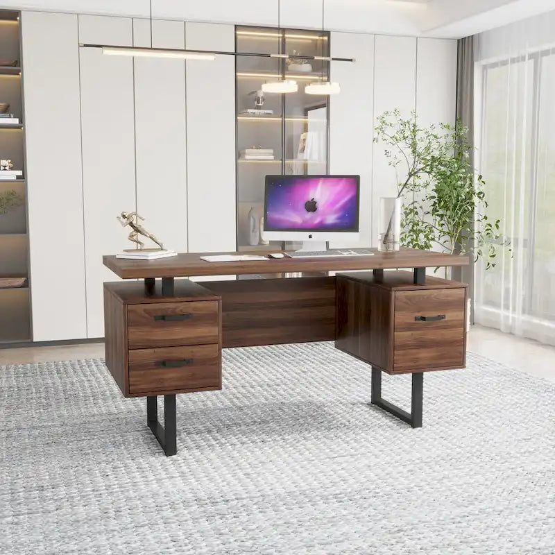 Scrivania per computer da ufficio con cassetti