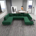 Cales Modern Living Room U-Shaped Velvet Corner Sectional Couch