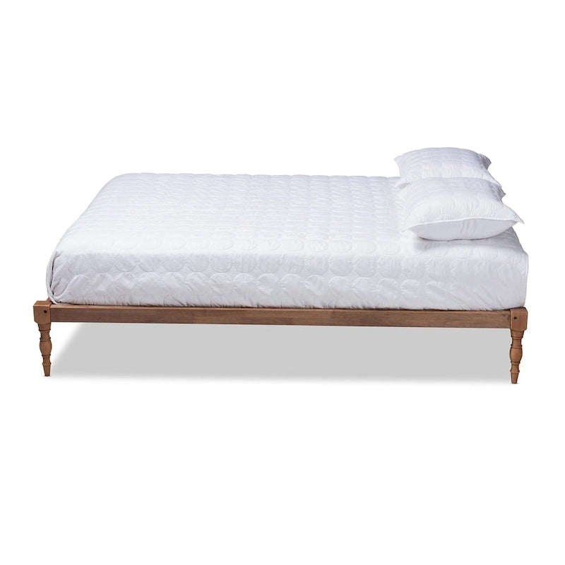 Telaio Letto a Piattaforma Moderno in Legno di Noce
