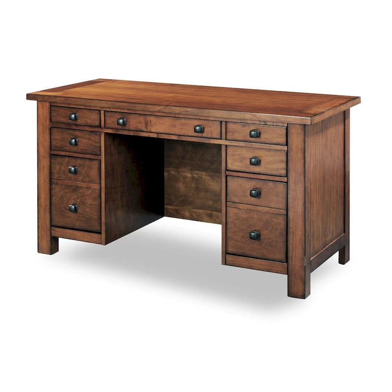 Scrivania direzionale con piedistallo Tahoe Aged Maple 54 W di Homestyles