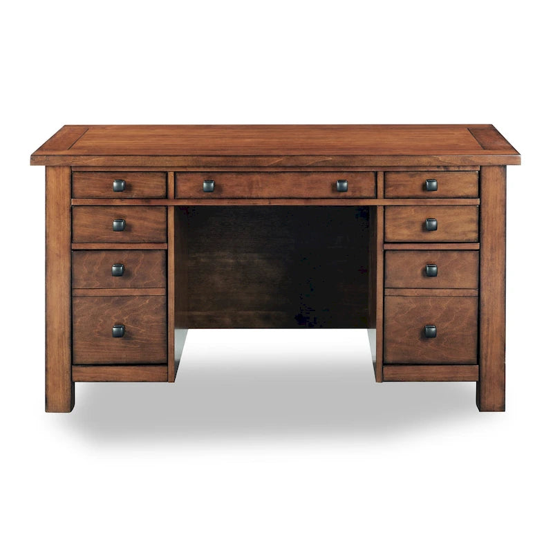 Scrivania direzionale con piedistallo Tahoe Aged Maple 54 W di Homestyles