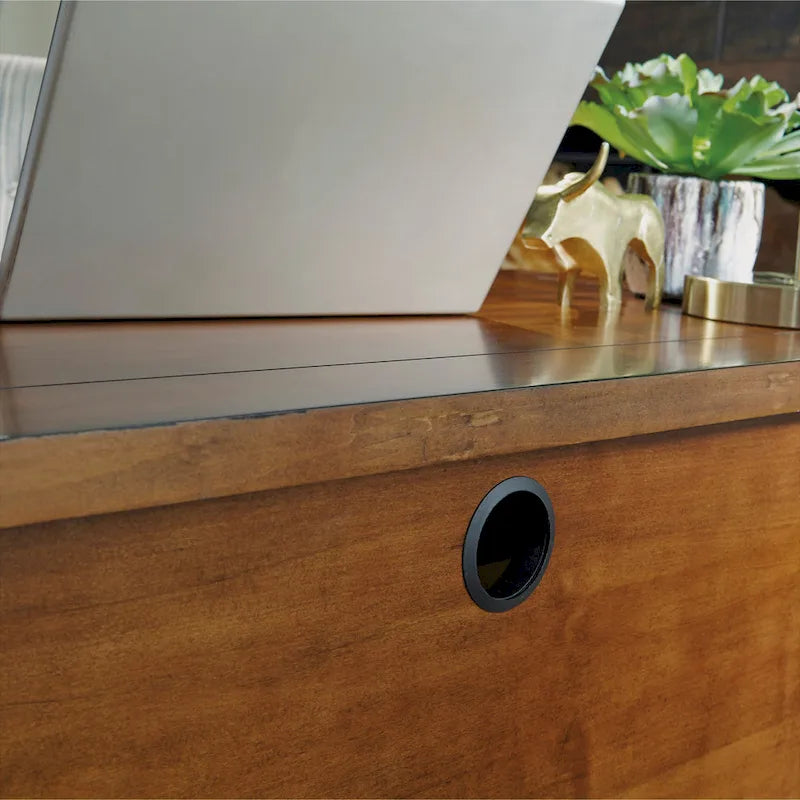Scrivania direzionale con piedistallo Tahoe Aged Maple 54 W di Homestyles