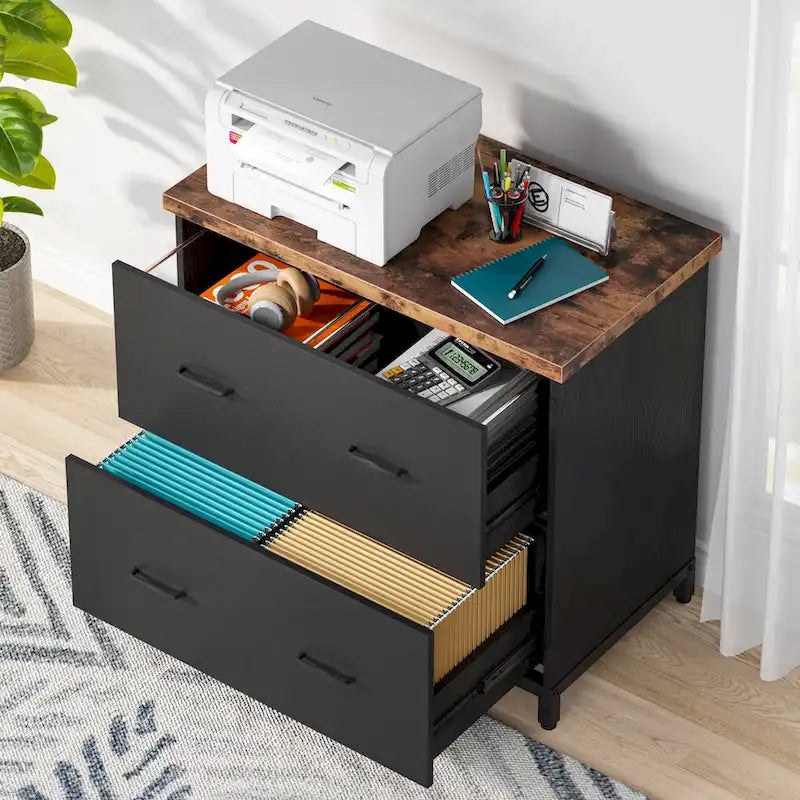 Lateral File Cabinet, 2-Drawer Filing Cabinet For Home Office