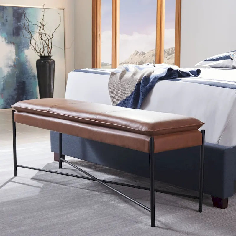 SAFAVIEH Sabra Cushioned X-Bench - 50Wx14Dx19H