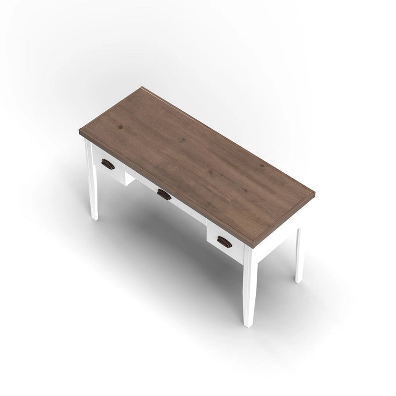 Bridgevine Home Modern Farmhouse 53 inch Writing Desk, No Assembly Required, Two-Tone Finish
