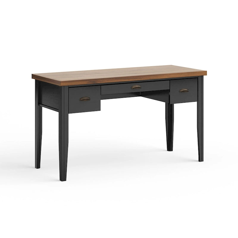 Bridgevine Home Modern Farmhouse 53 inch Writing Desk, No Assembly Required, Two-Tone Finish
