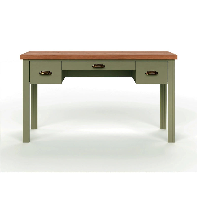 Bridgevine Home Modern Farmhouse 53 inch Writing Desk, No Assembly Required, Two-Tone Finish