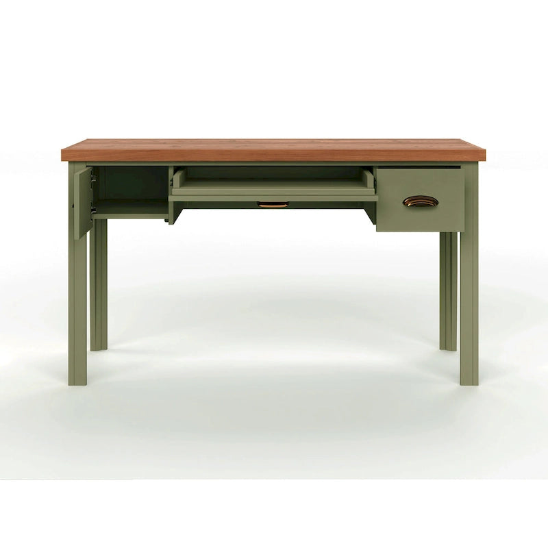 Bridgevine Home Modern Farmhouse 53 inch Writing Desk, No Assembly Required, Two-Tone Finish