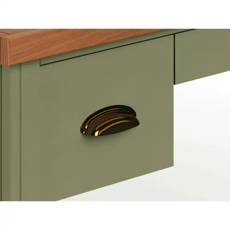 Bridgevine Home Modern Farmhouse 53 inch Writing Desk, No Assembly Required, Two-Tone Finish
