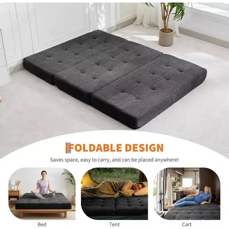 39x75 Tri-Fold Divano Letto in Memory Foam 6 Materasso Trapuntato