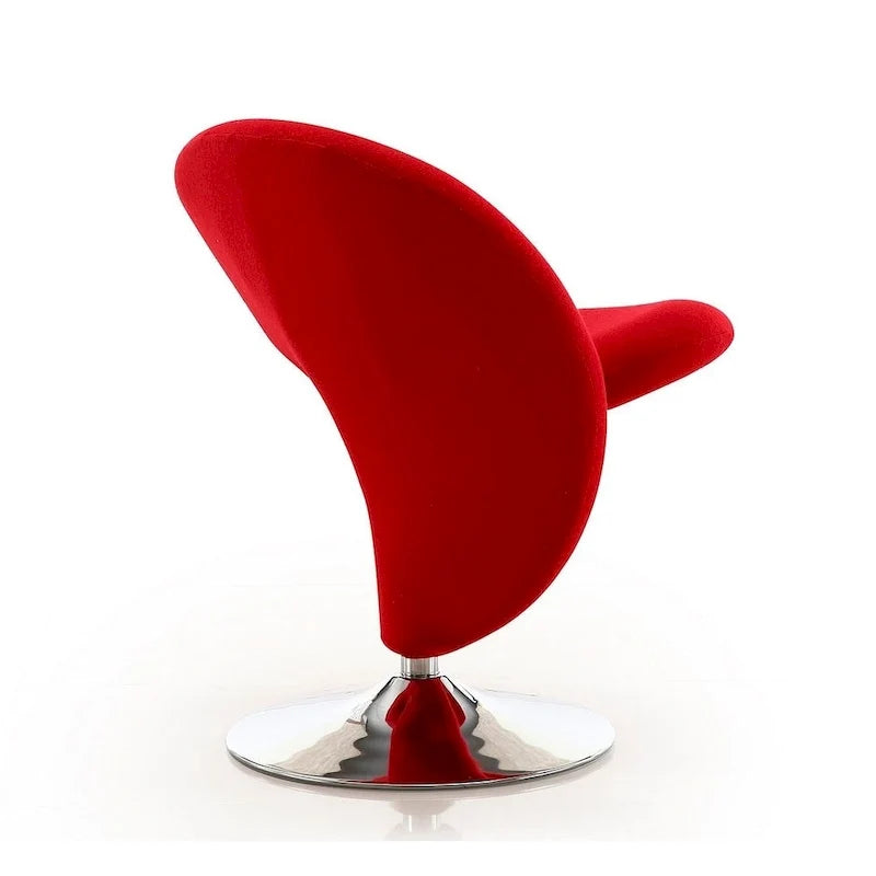 Poltrona girevole accent Curl Chrome di Manhattan Comfort in misto lana (Set di 2)