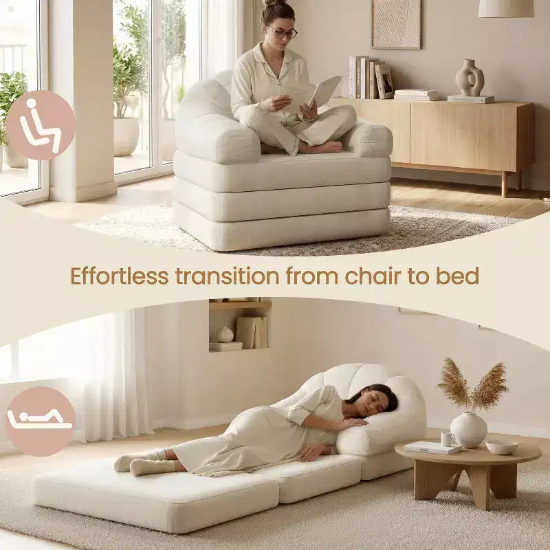 Yaheetech Divano Letto Pieghevole 2-in-1 Poltrona Letto Pieghevole per Soggiorno, Camera da Letto