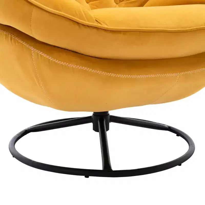 Fauteuil d'appoint en velours Okak avec pouf, fauteuil de salon moderne de style scandinave sans accoudoirs, fauteuil d'appoint doux et confortable pour regarder la télévision, jouer à des jeux