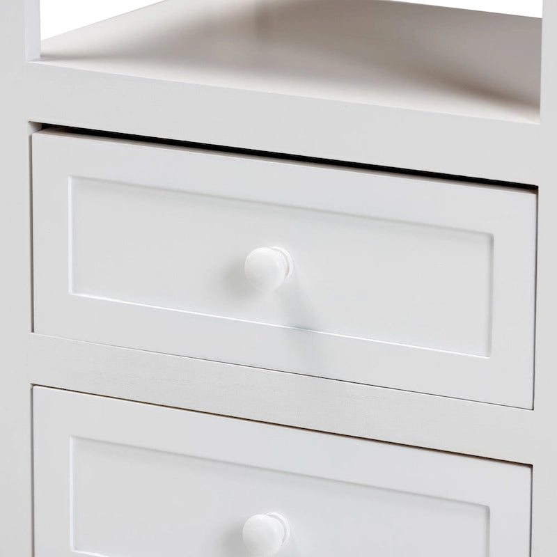 Baxton Studio Karsen Modern and Contemporary White Finished Wood 2-Drawer End Table