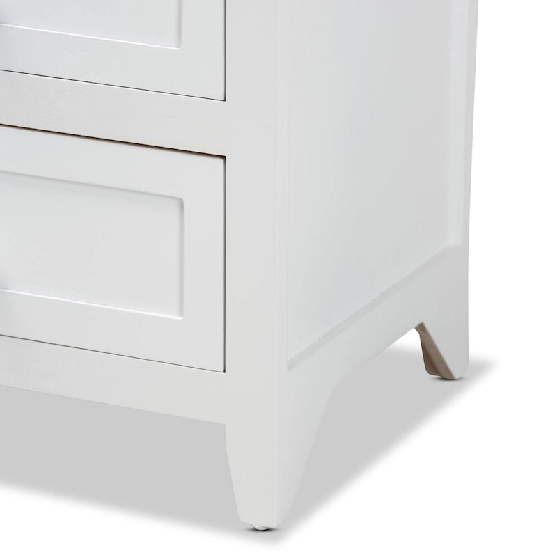 Baxton Studio Karsen Modern and Contemporary White Finished Wood 2-Drawer End Table