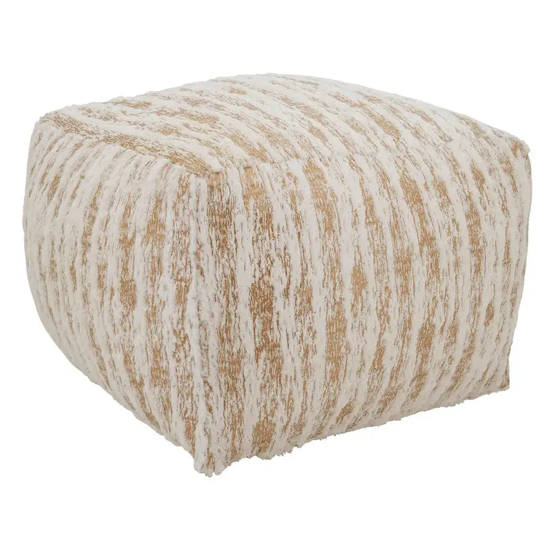 Pouf in pelliccia sintetica con stampa a lamina