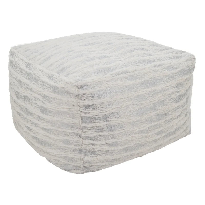 Pouf in pelliccia sintetica con stampa a lamina