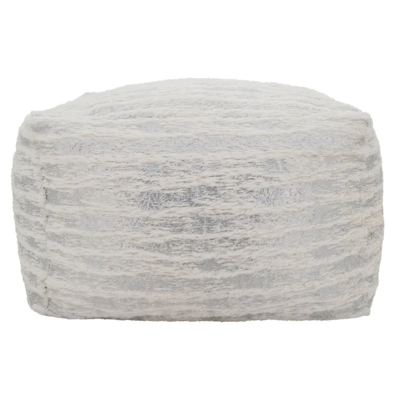 Pouf in pelliccia sintetica con stampa a lamina