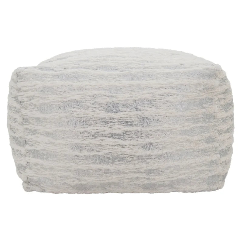 Pouf in pelliccia sintetica con stampa a lamina