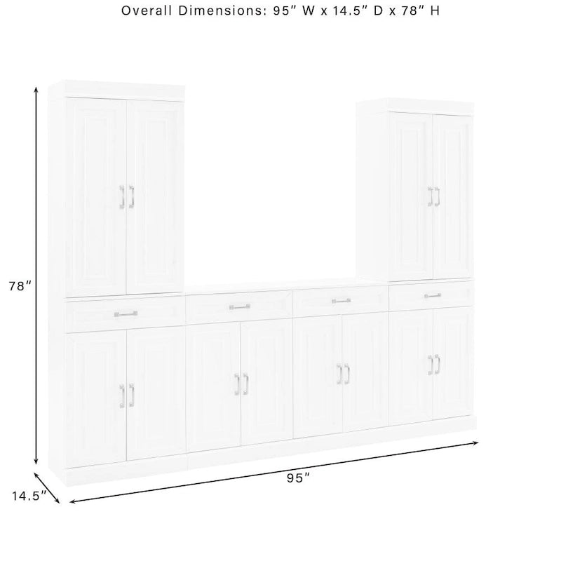 Set Credenza e Dispensa 3 pezzi Stanton di Crosley - 14,5x95x78