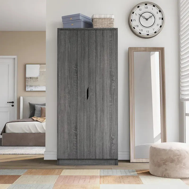 Furniture of America Vidal Modern Wardrobe Armoire with 2-door