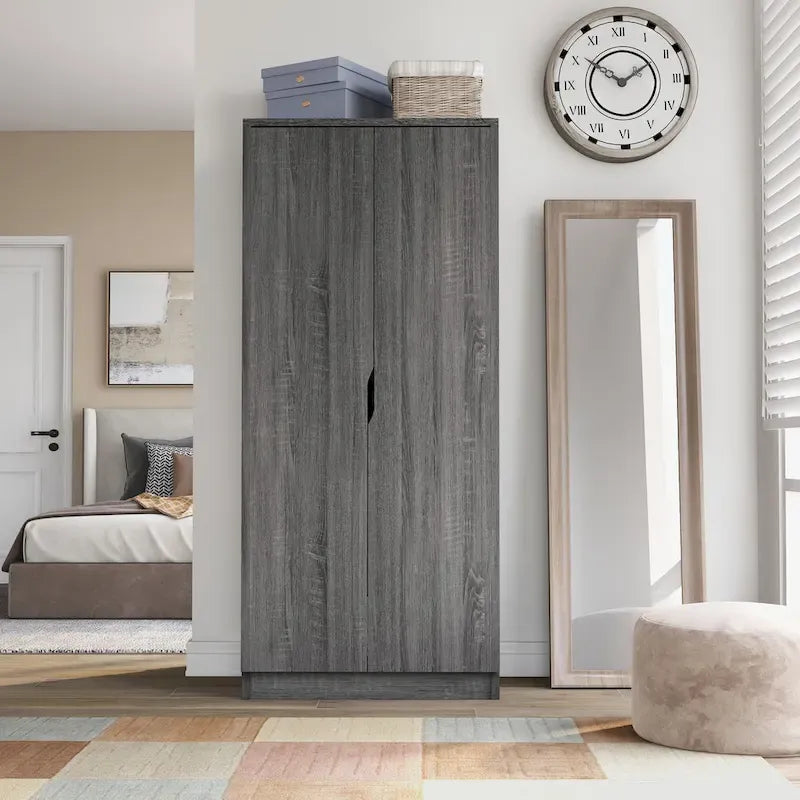 Furniture of America Vidal Modern Wardrobe Armoire with 2-door