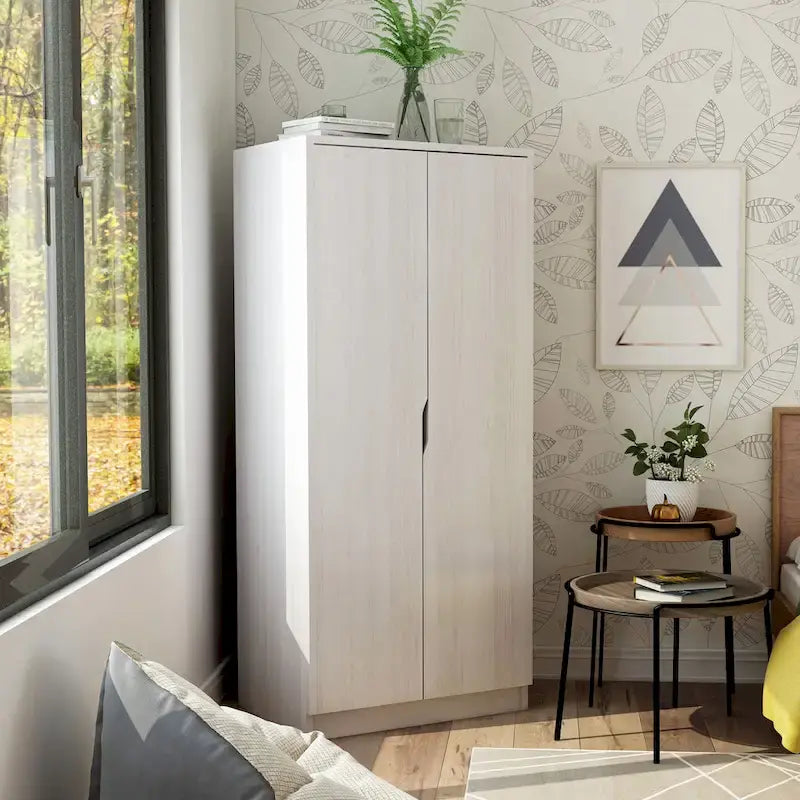 Furniture of America Vidal Modern Wardrobe Armoire with 2-door