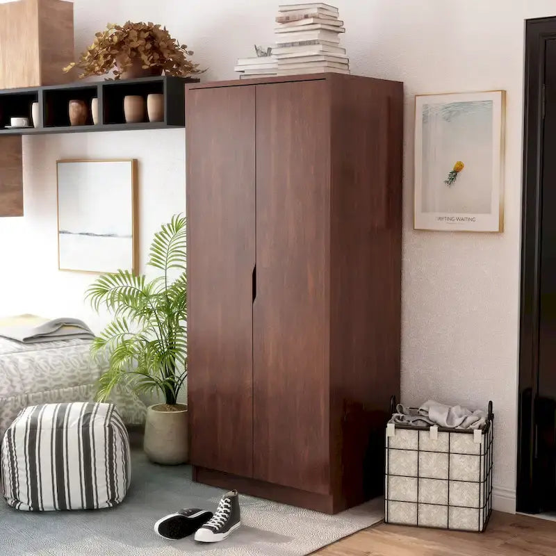 Furniture of America Vidal Modern Wardrobe Armoire with 2-door