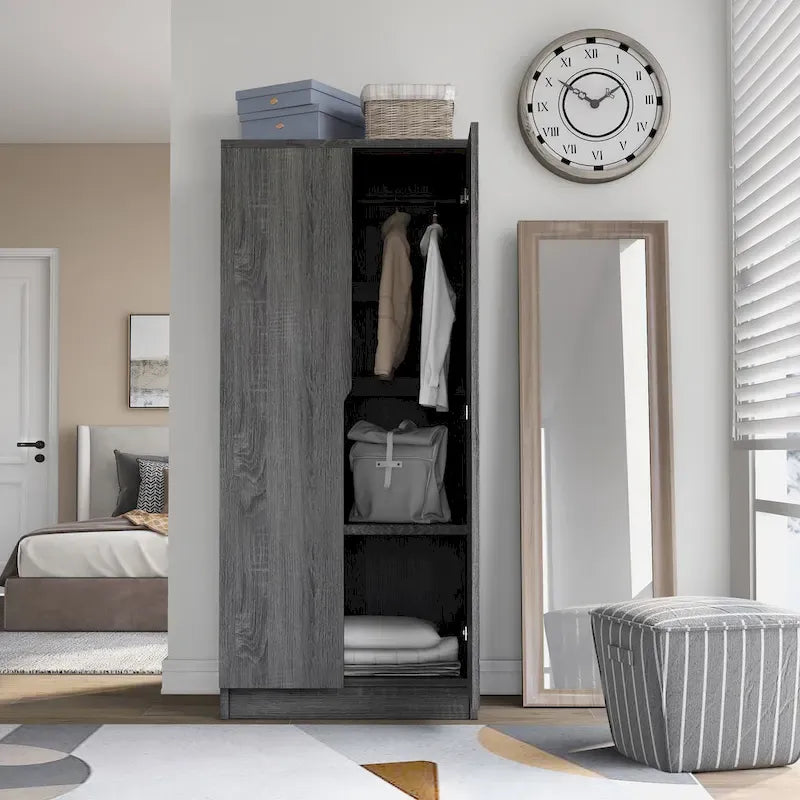 Furniture of America Vidal Modern Wardrobe Armoire with 2-door