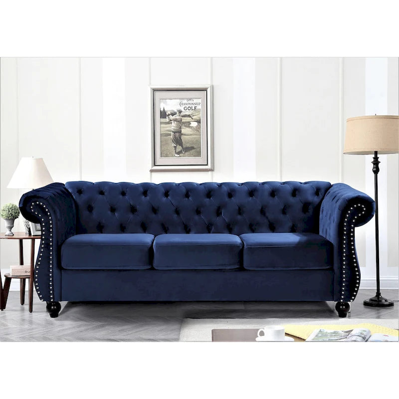Kemos Velvet Chesterfield 2-piece Living Room Set