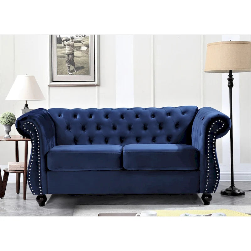 Kemos Velvet Chesterfield 2-piece Living Room Set