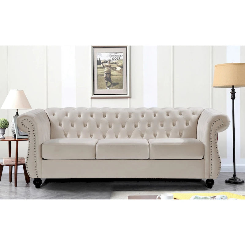 Kemos Velvet Chesterfield 2-piece Living Room Set
