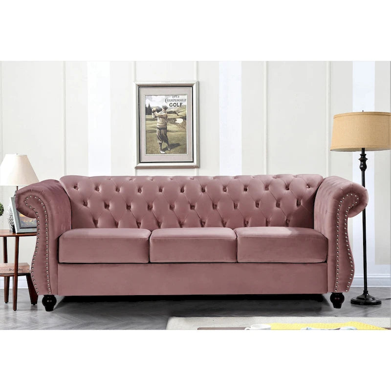 Kemos Velvet Chesterfield 2-piece Living Room Set