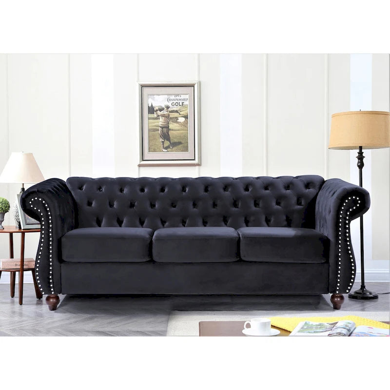 Kemos Velvet Chesterfield 2-piece Living Room Set