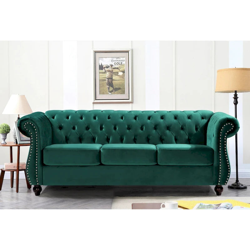 Kemos Velvet Chesterfield 2-piece Living Room Set