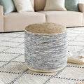 Livabliss Lilia Coastal 18-inch Cylinder Pouf