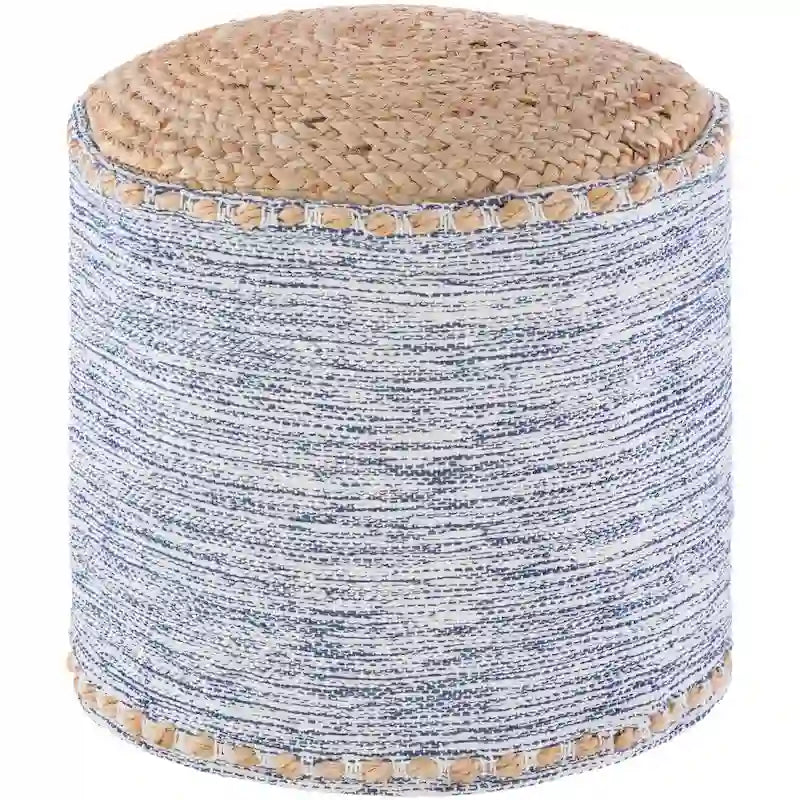 Livabliss Lilia Coastal 18-inch Cylinder Pouf