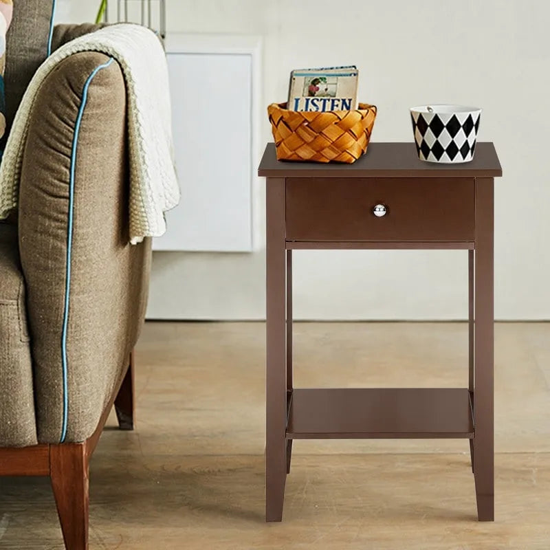 Tavolino Porch & Den Anne Court marrone a 2 ripiani e 1 cassetto