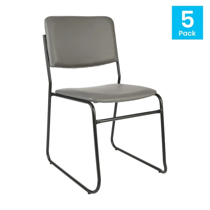 5 Pack 500 lb. Capacity High Density Stacking Chair - 23D x 18.75W x 32.25H