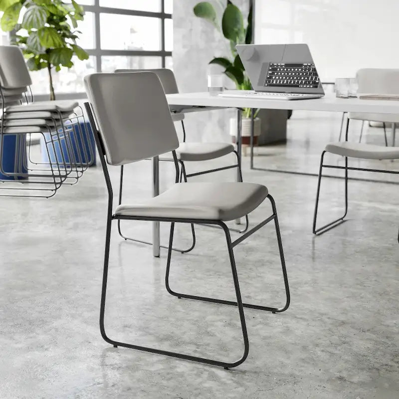 5 Pack 500 lb. Capacity High Density Stacking Chair - 23D x 18.75W x 32.25H