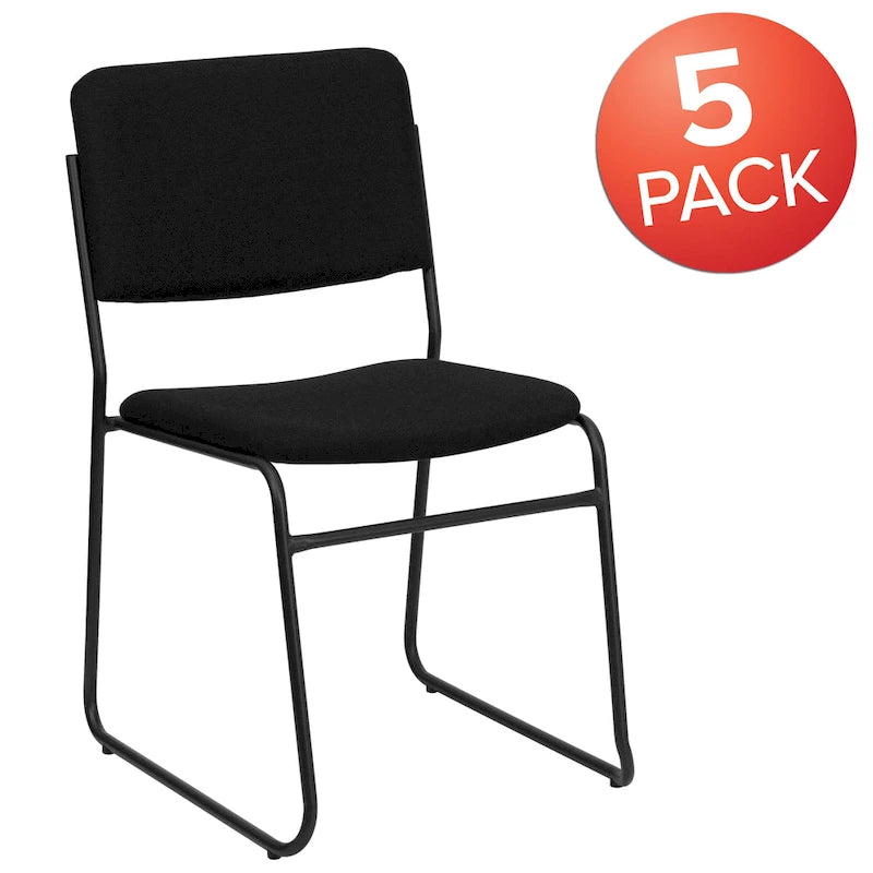 5 Pack 500 lb. Capacity High Density Stacking Chair - 23D x 18.75W x 32.25H