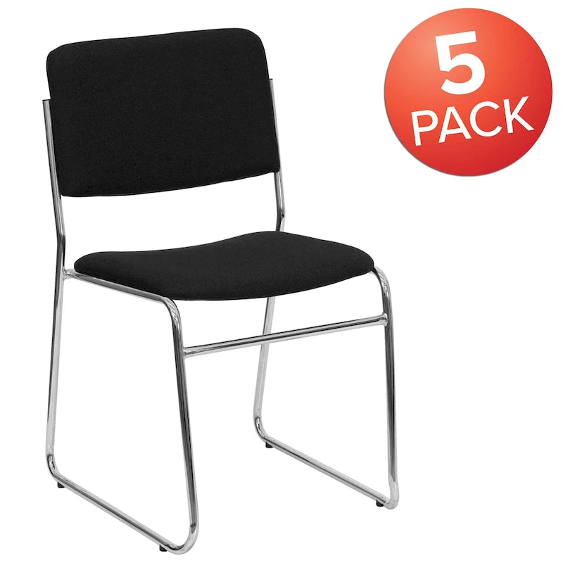 5 Pack 500 lb. Capacity High Density Stacking Chair - 23D x 18.75W x 32.25H