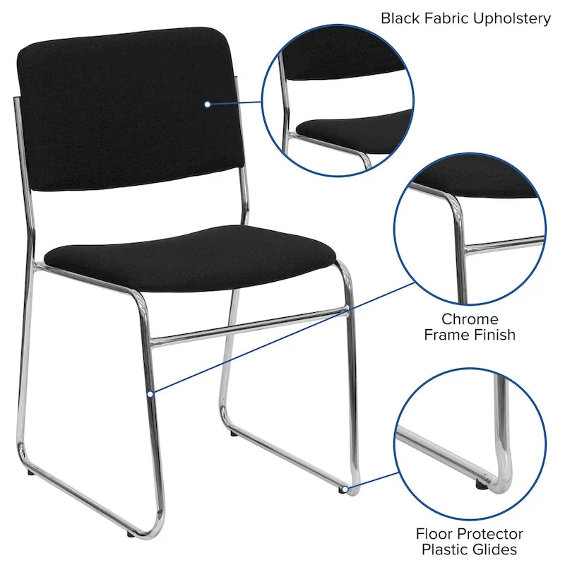 5 Pack 500 lb. Capacity High Density Stacking Chair - 23D x 18.75W x 32.25H