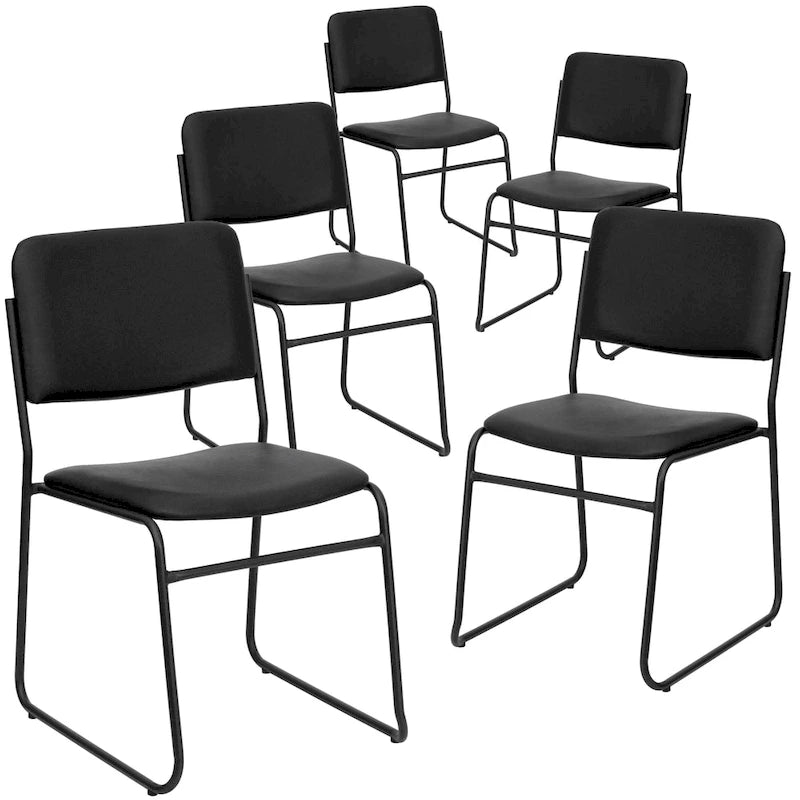 5 Pack 500 lb. Capacity High Density Stacking Chair - 23D x 18.75W x 32.25H