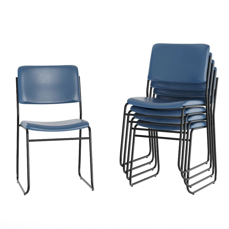 5 Pack 500 lb. Capacity High Density Stacking Chair - 23D x 18.75W x 32.25H